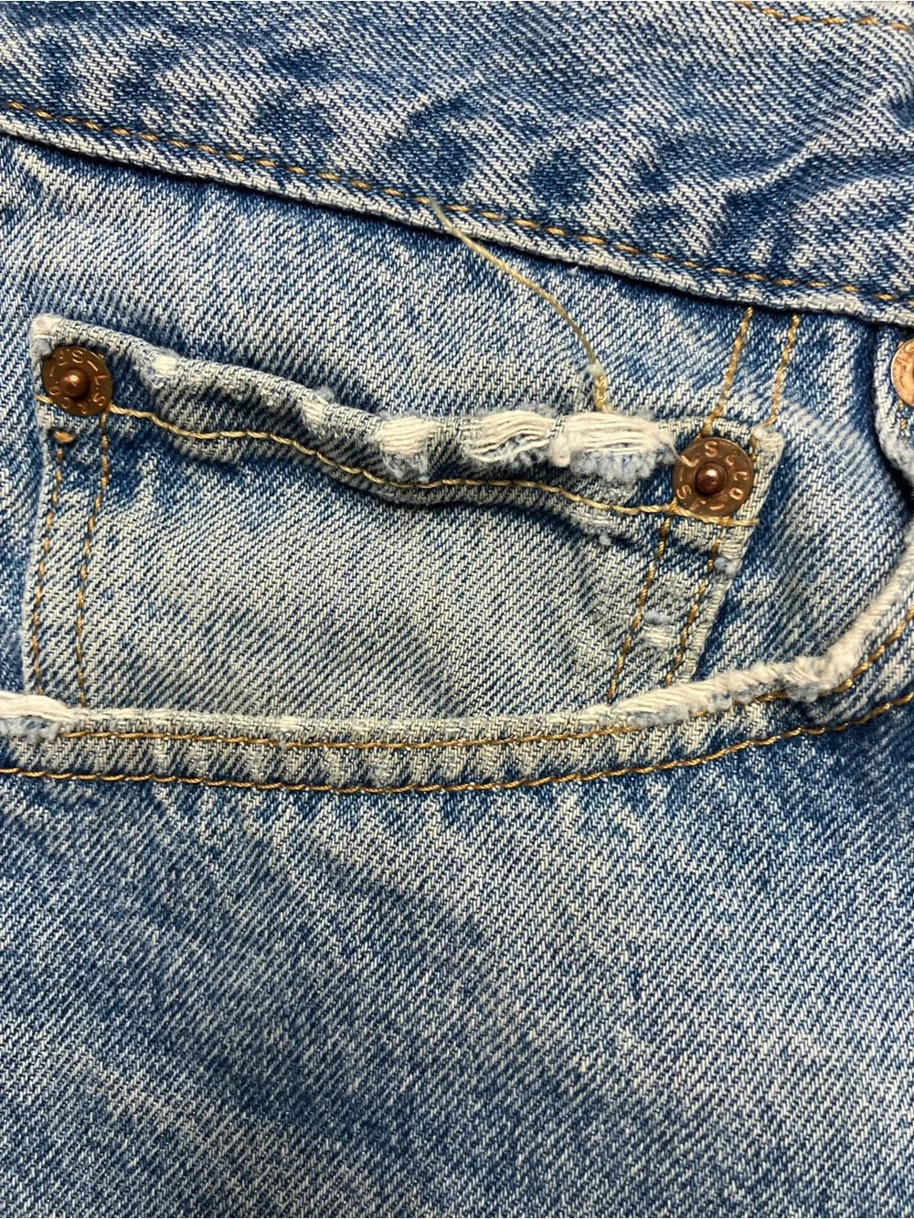 Vintage Levi's 505 Vintage Jorts W36 Y2K Light Wash Mens Blue